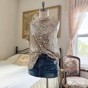 Gold sequin slouchy top  Y2K gold sequin slouchy top notations size xs